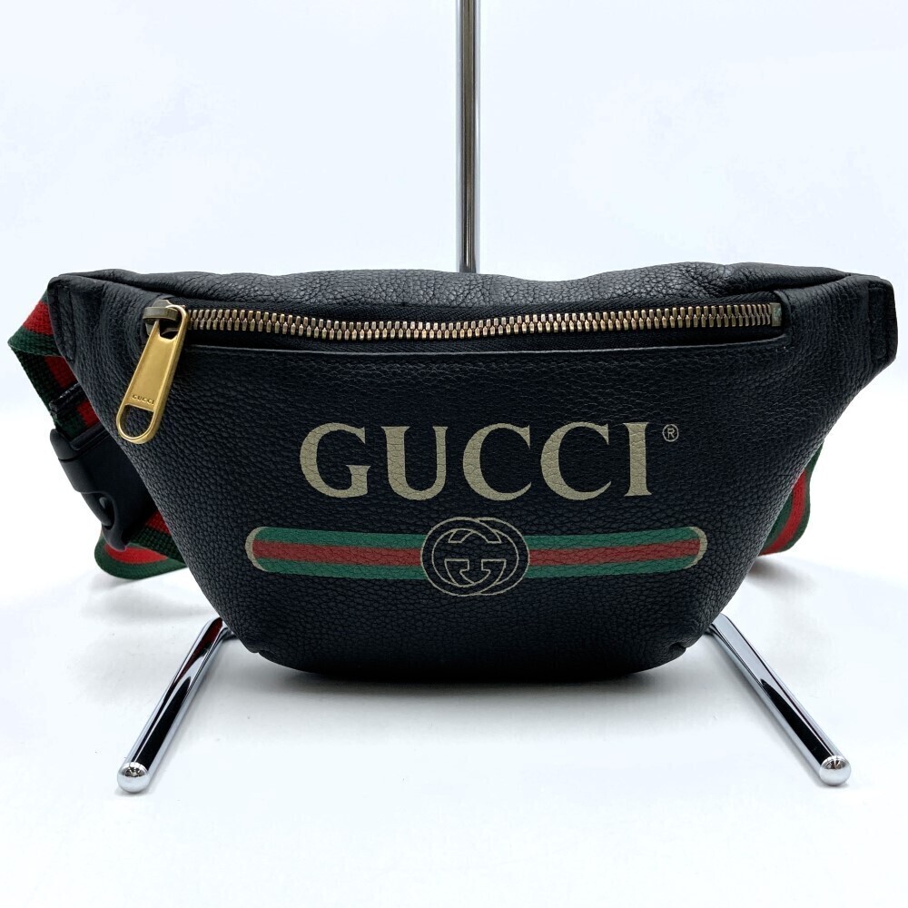 Gucci Waist Bag Body Clutch Sherry Black Leather
